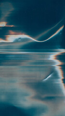 Wall Mural - old film overlay. color distortion. white orange light flare fuzzy waves dust particles scratch defe