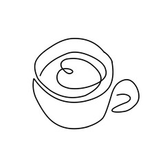 Wall Mural - coffee cup one line art