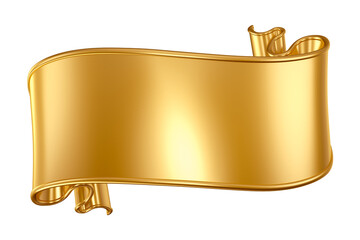 Wall Mural - golden ribbon banner in 3d render with background transparent