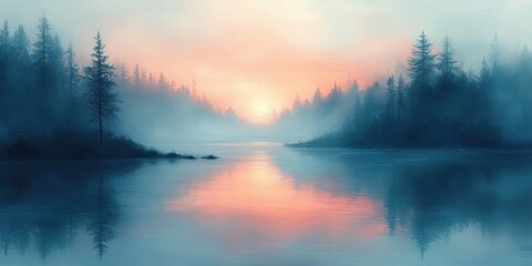 Poster - Abstract Dreamy Pastel Landscape Soft Colors Blurred Background Iridescent Holographic Gradient