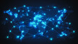 © Teeraphon - abstract business connection of line from nail node to node on world map background Innovation network points Earth's surface