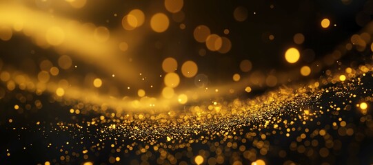 Wall Mural - sparkling circles of dim gold light background, celebration, party 24