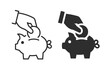 © lovemask - Piggy bank icons. Vector illustration. Symbol of investment and financial planning.