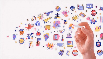 STEM. Science, technology, engineering, mathematics banner. background. for projects and social media