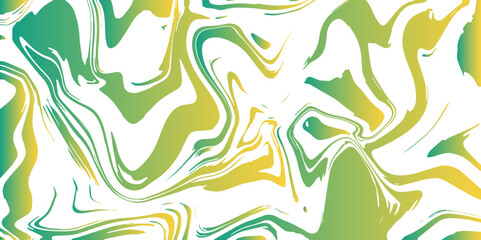 Poster - Abstract Green Liquefy wallpaper art design. Green and White wavy background. Marbleized Stripes With marble ink texture. Splash of paint. Colorful liquid. liquid dynamic swirl texture in Green and wh