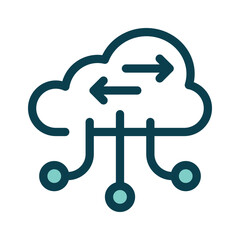 Canvas Print - Get this creative icon of cloud network in trendy style