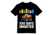 © designxshop - 100 Days Smarter Monster Truck T-Shirt Design