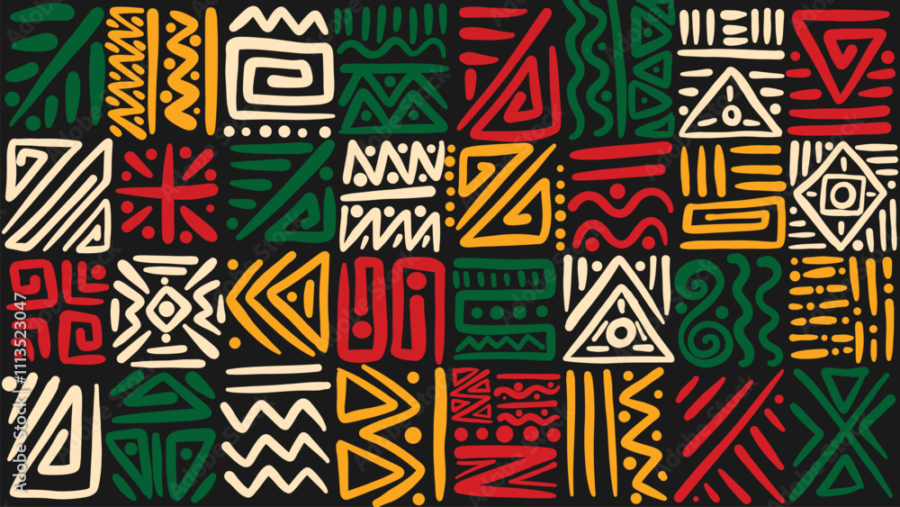 Hand drawn abstract african pattern ethnic background african style ...