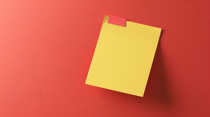 A sticky note with a simple design and pattern on a solid red background