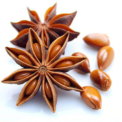 Wall Mural - Star anise with white background