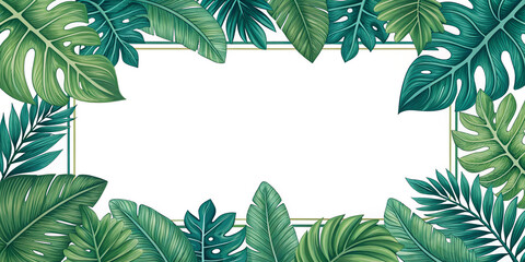Tropical Leaves Border