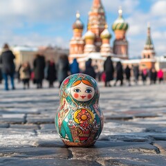 Wall Mural - Matryoshka doll in Red Square, Moscow. (1)