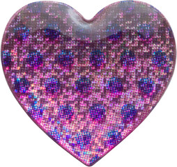 Wall Mural - heart shape hologram sticker isolated on white background