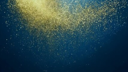 Wall Mural - golden dust in a blue abyss: a celestial abstract