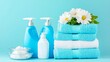 © Sunanta - Cleanliness & Freshness: Blue Towels & Soap