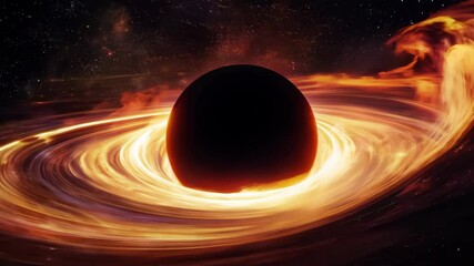 Wall Mural - Cosmic Inferno: A Black Hole's Fiery Embrace