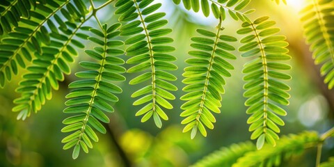 Closeup of Prosopis tree leaves with natural background, prosopis, tree, leaves, closeup, nature, plant, green, texture
