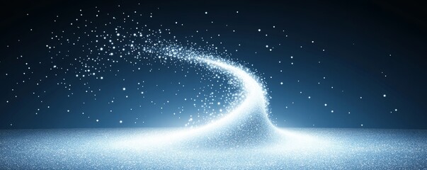 Wall Mural - An abstract wall design on a blue background in a studio room, ideal for presenting your product.