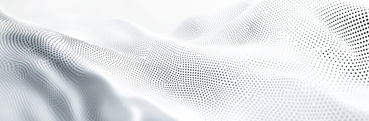 Wall Mural - in a sleek, contemporary setting, halftone dots and a banner are complemented by wavy forms and tone