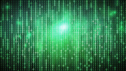 green binary code on a digital screen, technology, programming, coding, data, abstract, computer, in