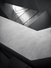 Fototapete - Architecture details Modern Building Concrete stairs Interior space Abstract background