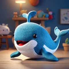 Wall Mural - whale stuffed doll 