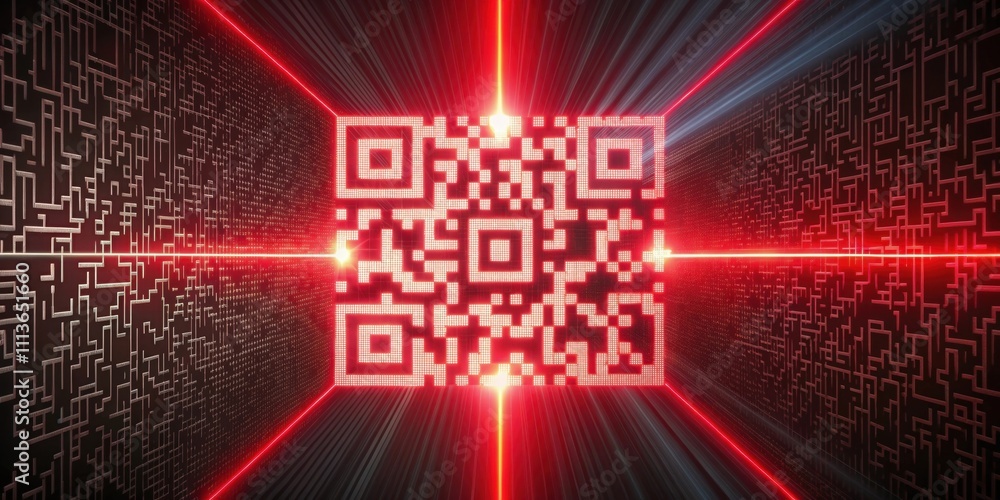 Ilustración de Stock Seamless looping animation of electronic qr code ...