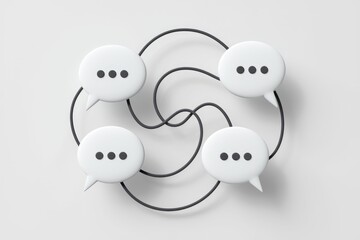 Leinwandbilder - Four connected speech bubbles  representing communication.