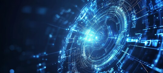 Poster - Cyberspace technology portal gate. Virtual data wireless transfer. Generative AI technology.	
