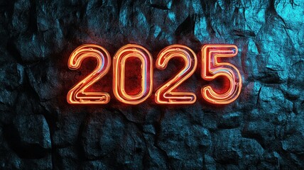 Sticker - vibrant neon sign glowing 2025 textured background digital art urban setting captivating concept