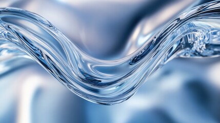 Wall Mural - Abstract close-up of shimmering water waves in soft blue tones.