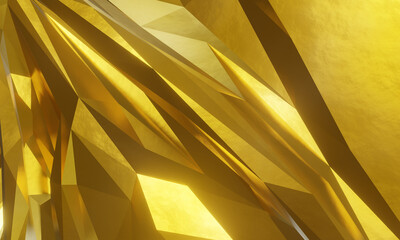 Wall Mural - Abstract gold background. Lowpoly Gold