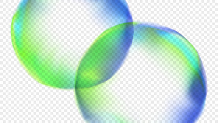 Fototapete - Abstract blurred vibrant collored round shapes. Bright color gradients for creative graphic design. Overlay template. Transparent background. Vector illustration.