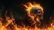 © Diclonius - Fiery Skull Wallpaper with Flames Emanating in a Dark Setting