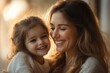 © Liliya - Happy Faces of Mother and Daughter Smiling and Laughing Together in a Warm Family Moment