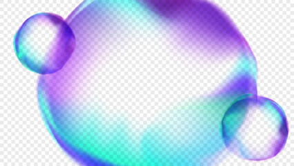 Poster - Abstract blurred vibrant collored round shapes. Transparent background. Bright color gradients for creative graphic design. Overlay template. Vector illustration.