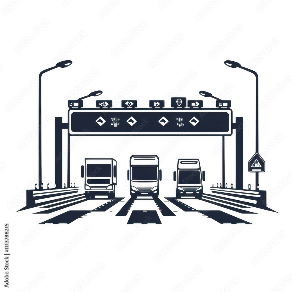 Black icon of Toll Road icon png Minimalist flat icon, vector logo ...