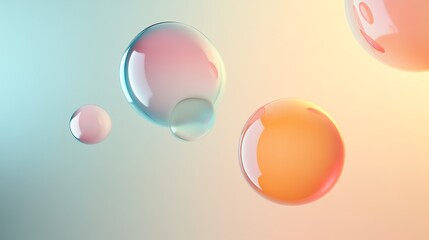 Wall Mural - abstract colorful spheres on a gradient background.