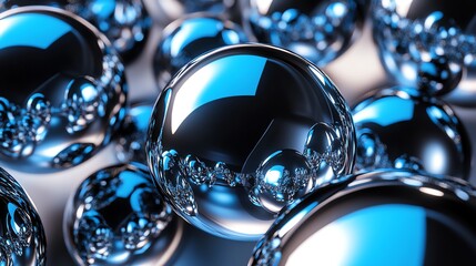 Wall Mural - closeup of shiny, reflective spheres.