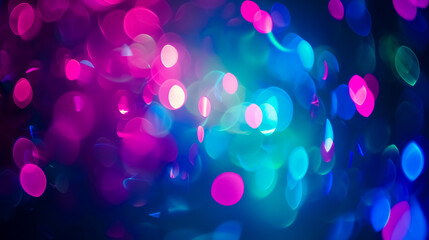 Wall Mural - neon blur glow: color light overlay with disco illumination. defocused blue, pink, red, and ultravio