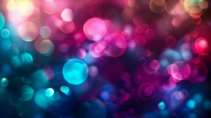 Wall Mural - neon blur glow: color light overlay with disco illumination. defocused blue, pink, red, and ultravio