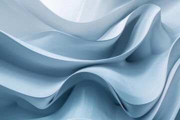 Canvas Print - close up blue curve wave abstract rippled flowing liquid dynamic gradient minimal futuristic modern 