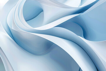 Canvas Print - blue curve wave abstract rippled flowing liquid dynamic gradient minimal futuristic modern white bac