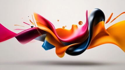 Wall Mural - Abstract colorful liquid swirls.