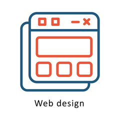 Wall Mural - web design vector two colors outline icon. eps file 10