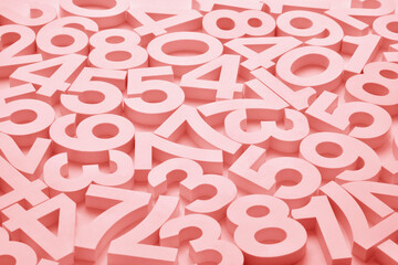 Background of three-dimensional shapes in soft pink tones.