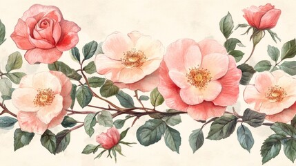  Vintage Floral Watercolor