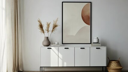 Wall Mural - Modern Minimalist Interior Design with Abstract Art