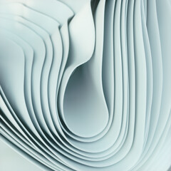 Aufkleber - Abstract wavy lines of white fabric in fashionable digital illustration. 3d rendering