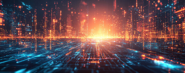 Wall Mural - vibrant ai powered metropolis with neon lights and advanced technology, showcasing futuristic citysc